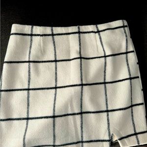 Spence white plaid mini skirt